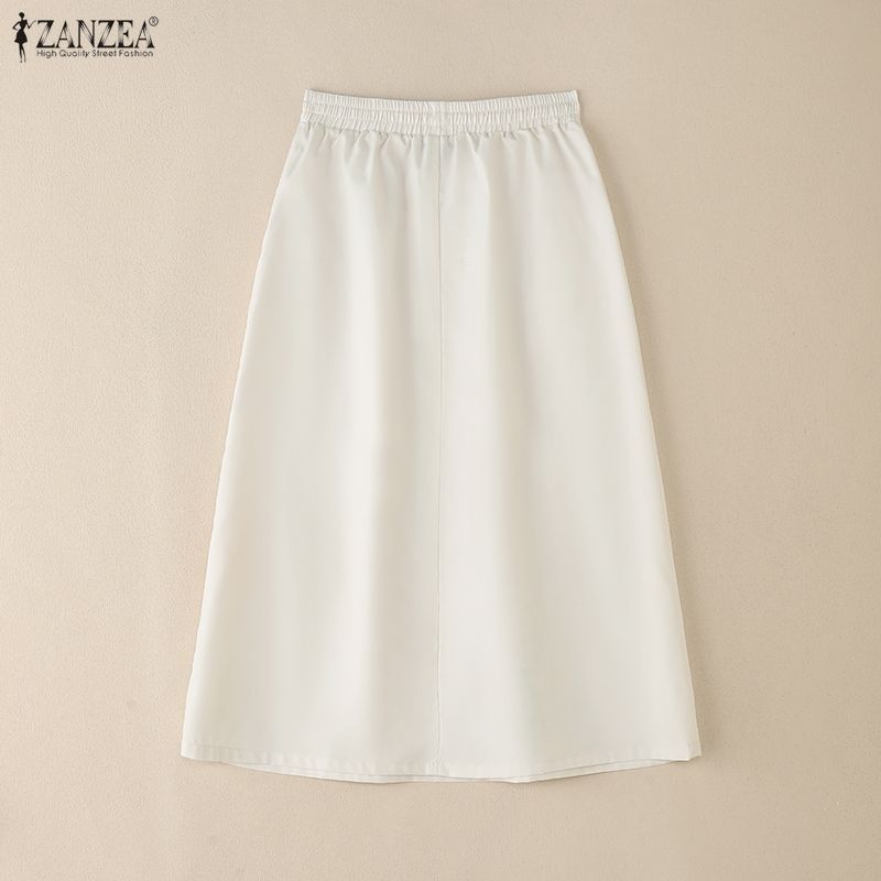 ZANZEA Женские летние юбки с эластичной талией, свободные, повседневные, с цветочным принтом