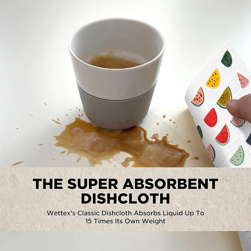 6 шт. Шведские салфетки для мытья посуды с фруктовым принтом, экологичные многоразовые кухонные полотенца, абсорбирующая кухонная чистящая салфетка, моющиеся тряпки для мытья посуды