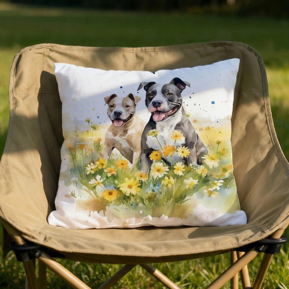Cute Watercolor Pet Dog Cushion Cover Soft Reversible Durable Pillow Cover MultiScene Use for Home Car Daily Comfort