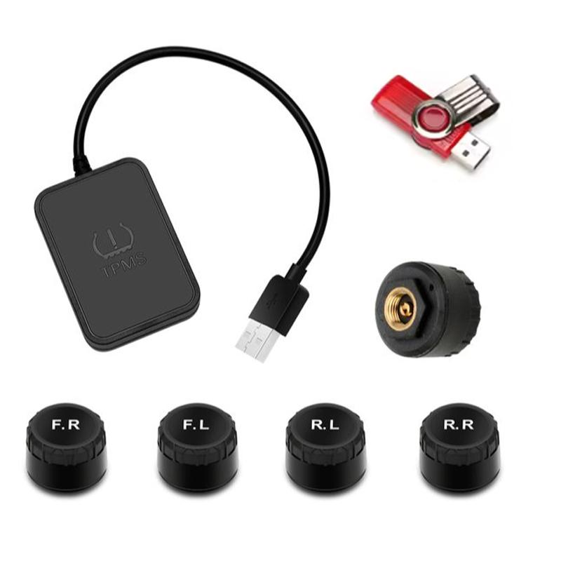 USB Android TPMS Система сигнализации контроля давления в шинах Свободный обмен данными о положении шин Беспроводные внешние датчики