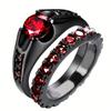 Luxury Accessories Ruby Women's Ring, European and American Alloy Simple Ring Couple Ring