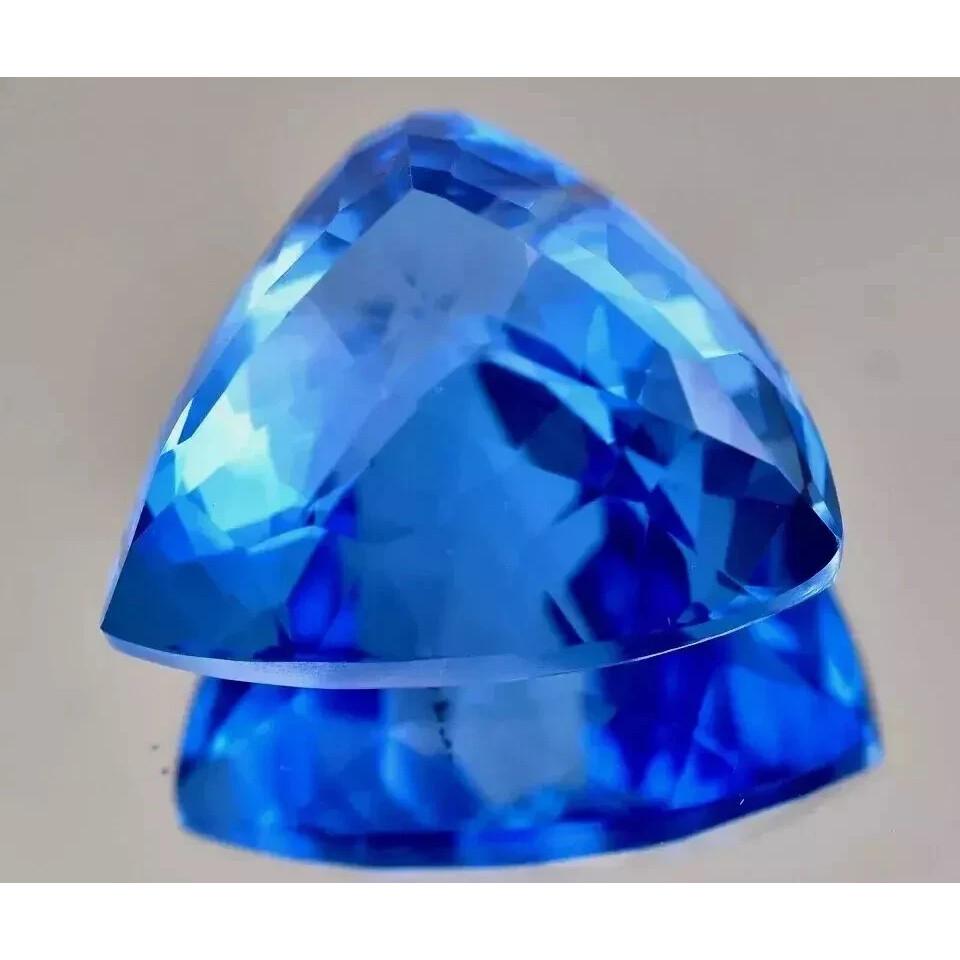 Natural Blue Sapphire 40+ Ct Trillion Cut Certified Stunning Loose Gemstone