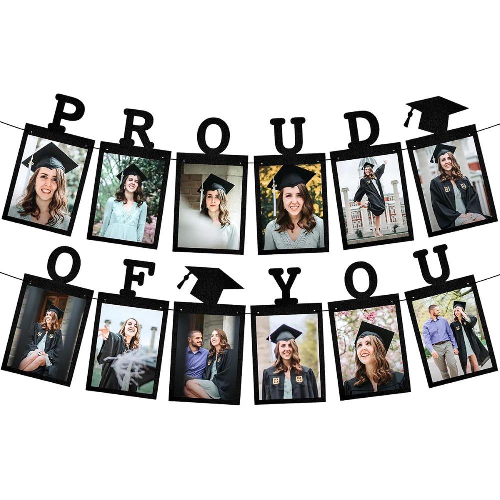 DIY 12th Grade Graduation Photo Banner Celebrate Graduation Seaso Congrats Grad Banner Paper Handmade Party Bunting Party Favors