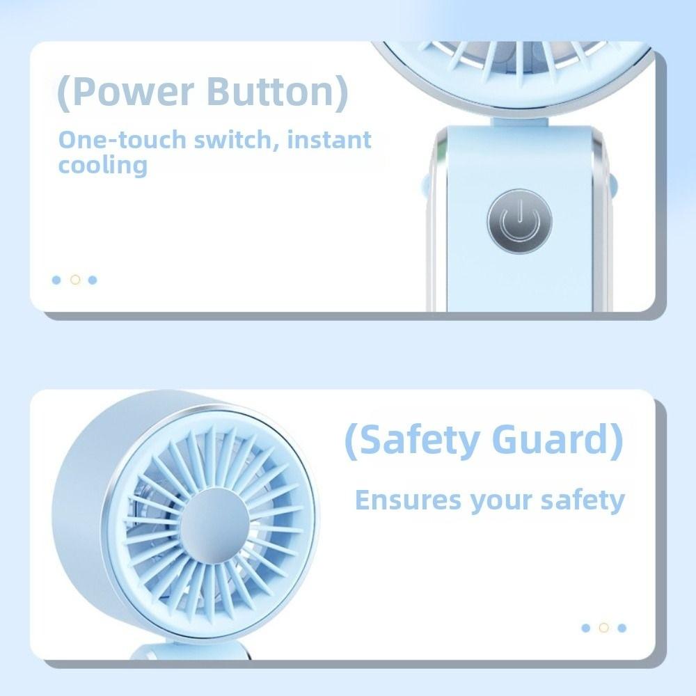 Quiet Operation Handheld Mini Fan Foldable Neck Hanging Small Fan Personal Cooling Fan Office