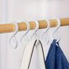 1 Set of 8 S-shaped Hook Clips, Kitchen and Bathroom Rod Hooks, No-drill Plastic Clothes Hooks and Hangers