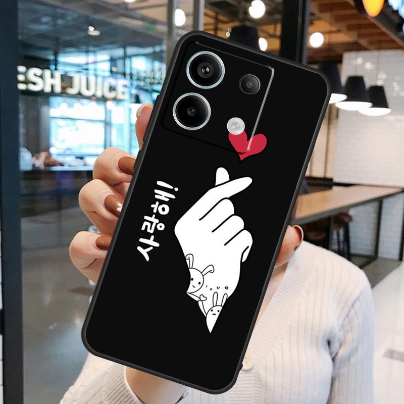 Чехол Kpop Сердце Пальцами Для Xiaomi Redmi Note 11 9 10 12 13 14 15 Pro Plus Redmi 15 15C 10C 12C 13C 14C Обложка