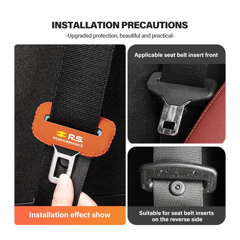 IRHQ6 Car Seat Belt Buckle Clip Suede Wear Resistant Protector Cover For Renault Clio Arkana Captur Twingo Talisman RS Logan Duster