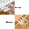 Under Desk Storage Box Invisible Self-Adhesive Type Tray Hidden Table Under Storage Drawers for Pencil Makeup Pen Stationery Box