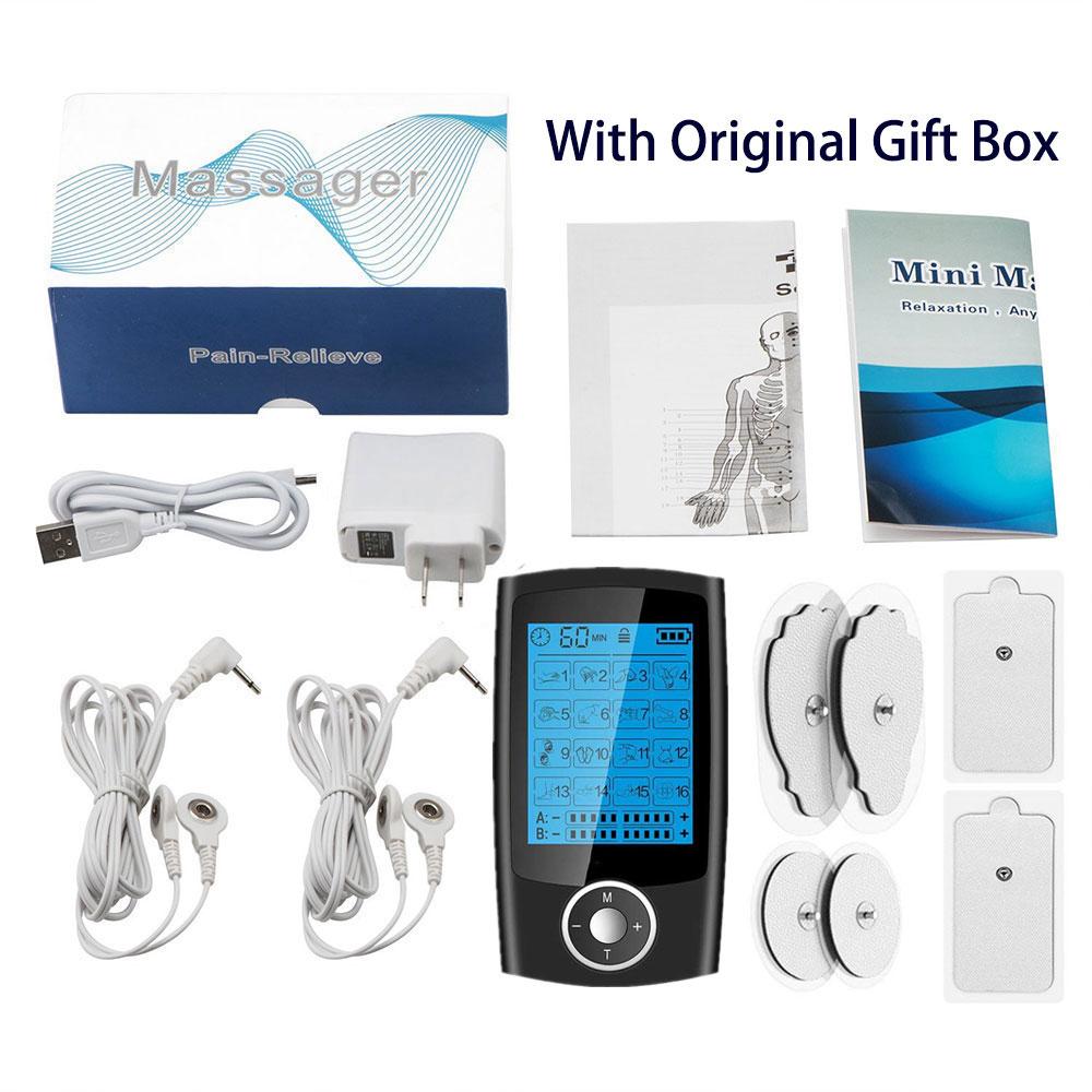 ТЭНС Аппарат 16 Режимов Электрическая ЭМС Стимуляция Мышц Расслабляющий Массажер для Тела Электронный Импульсный Меридианы Физиотерапия Аппарат для Похудения