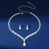 Claw Chain Rhinestone Jewelry Set Water Drop Necklace Wedding Party Earrings  Banquet