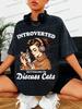 Cat Lover Gift T-shirt Women Funny Cotton O Neck Tees Introverted But Willing To Discuss Cats Shirt Sarcastic Quotation Tshirt