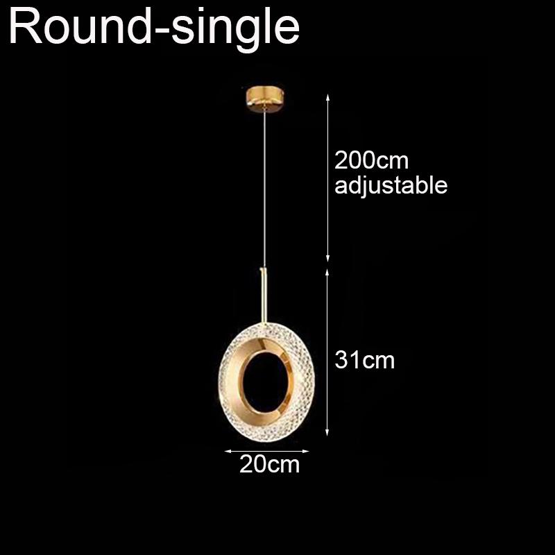 Светодиодный хрустальный подвесной светильник, круглый/овальный подвесной светильник, креативный дизайн, современное освещение для спальни, столовой, коридора, бара, балкона