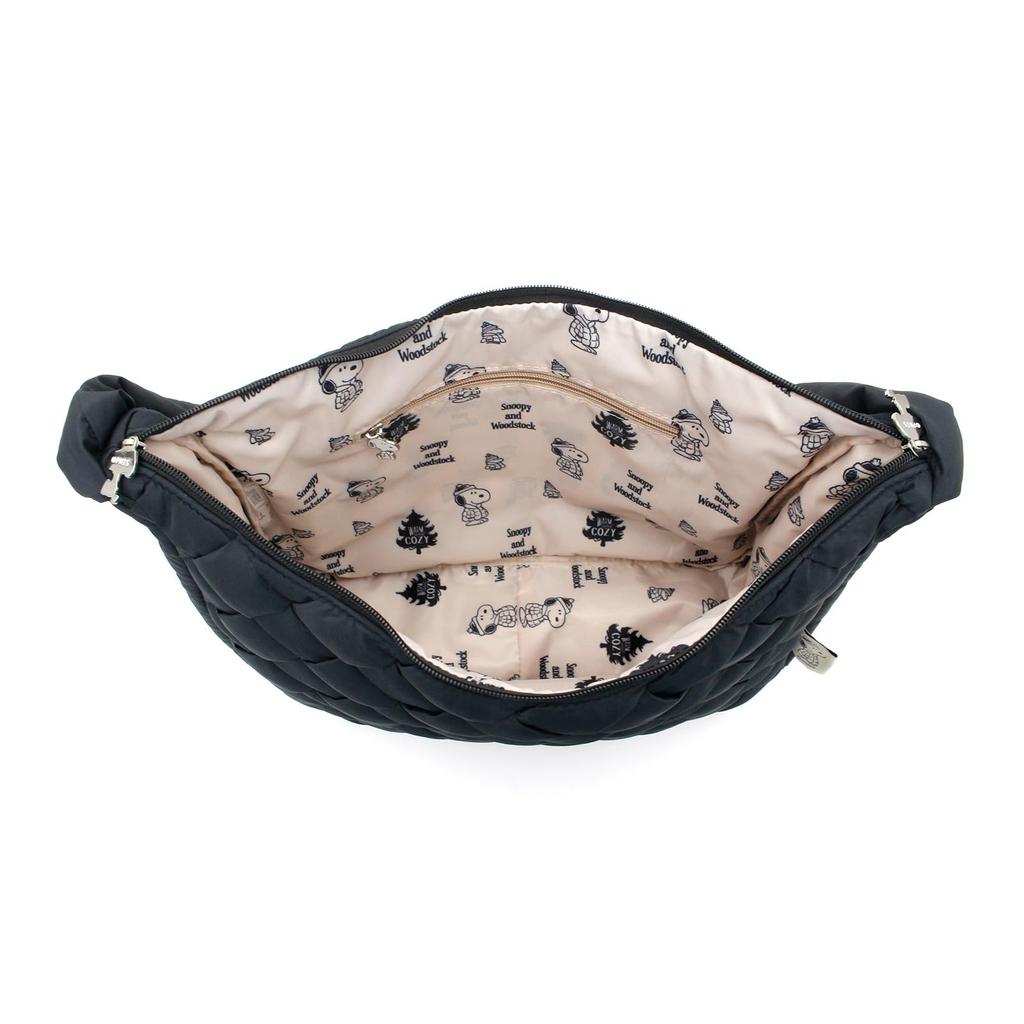 Hapitas Crescent Moon Shoulder Bag, Puffer Bag, Snoopy 6065, Women's, PN134, Puffer Black