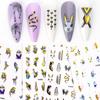 Bronzing Painted Nail Art Sticker 3D Adhesive Self-Adhesive Waterproof Nail Sticker Abstract Butterfly Line Gold Nail Sticker
