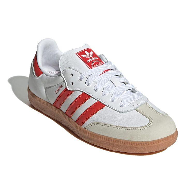 adidas Samba OG White Solar Red Gum Женские кроссовки Cloud-White Off-White IF6513
