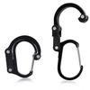 LinK-th Bag Hanger [Set of 2, 2025, Quality Assured, Third-Party Inspected] Carabiner Hanger Bag Backpack Hook Compact SS Size (Black & Black)