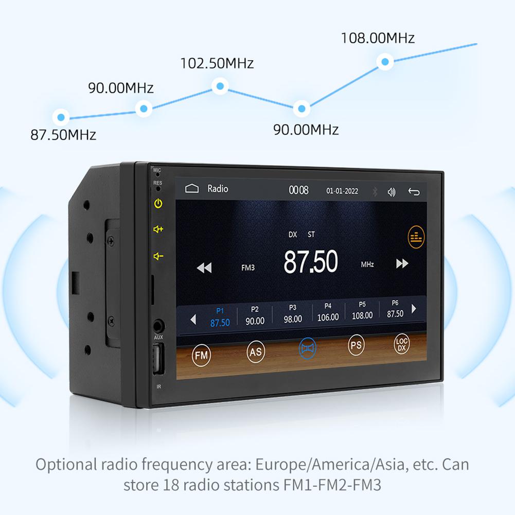 7-дюймовый мультимедийный проигрыватель Bluetooth-совместимый беспроводной Carplay Android Auto портативная автомобильная стереосистема 2 Din автомобильное радио камера заднего вида
