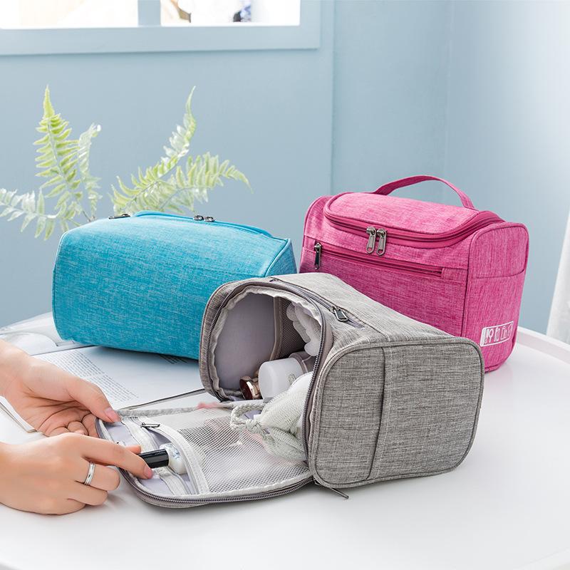 Чистая цветная косметическая сумка для хранения, портативная сумка для мытья с крючком для путешествий