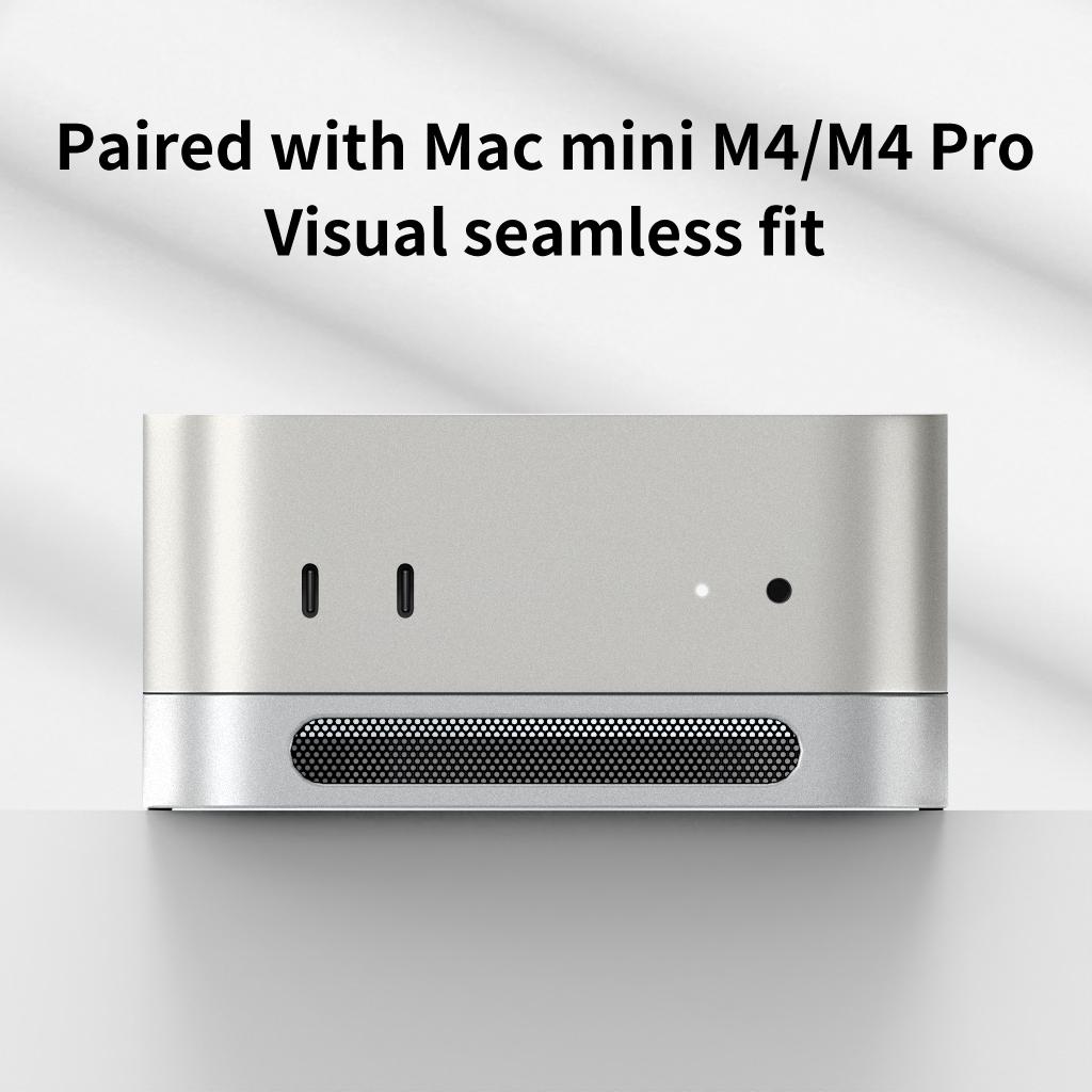 Desktop Stand Computer Riser Dustproof Base Heat Dissipation Bracket Aluminum Alloy Cooling Holder Dock for Mac mini M4/M4 Pro