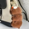 Green Guitar Capybara Plush Toy Short Fur Musical Student Backpack Keychain Cute Collectible Gift