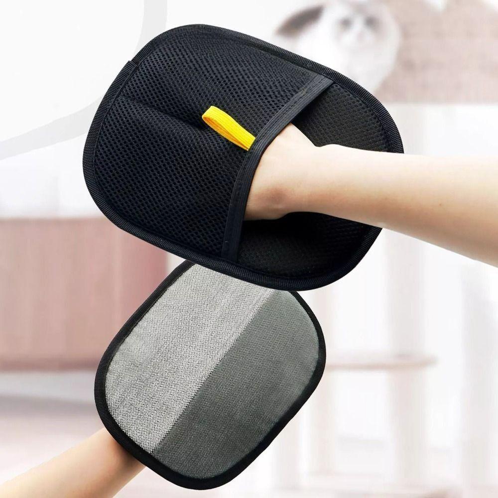 Two-way Pet Hair Remover Brush Reusable Static Dust Brush Portable Pet Grooming Gloves  Home