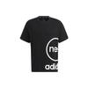 adidas Футболка унисекс с коротким рукавом и круглым вырезом с принтом логотипа Neo Big, черная HN8744