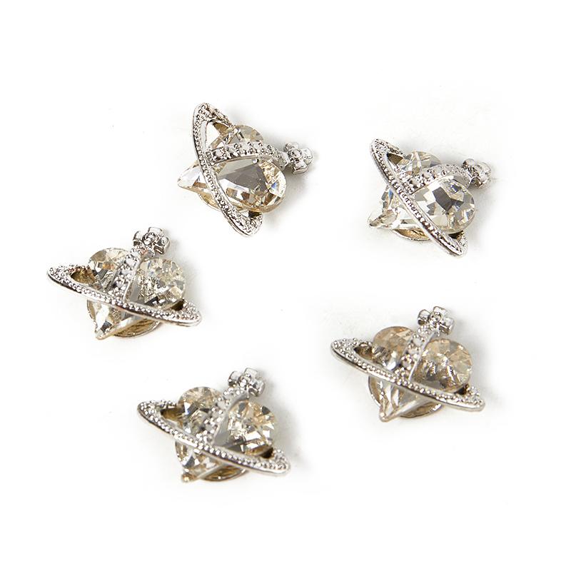 5 шт., кривое наклонное сердце, спутниковое ювелирное изделие из сплава, украшения для дизайна ногтей, аксессуары для ногтей, подвески, принадлежности