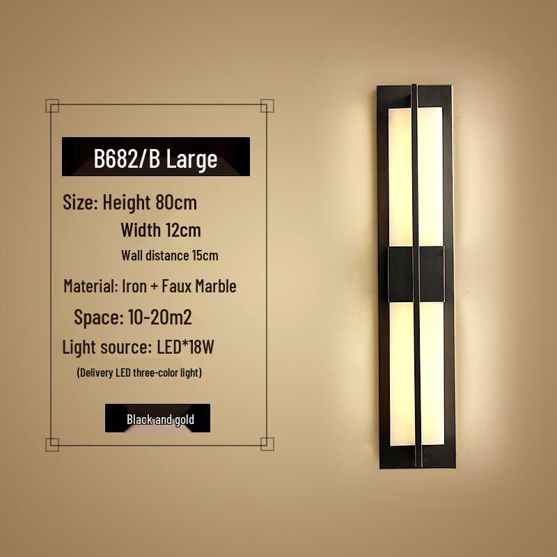 Contemporary Chinese Wall Lamp: Faux Marble Bedside & Staircase Light