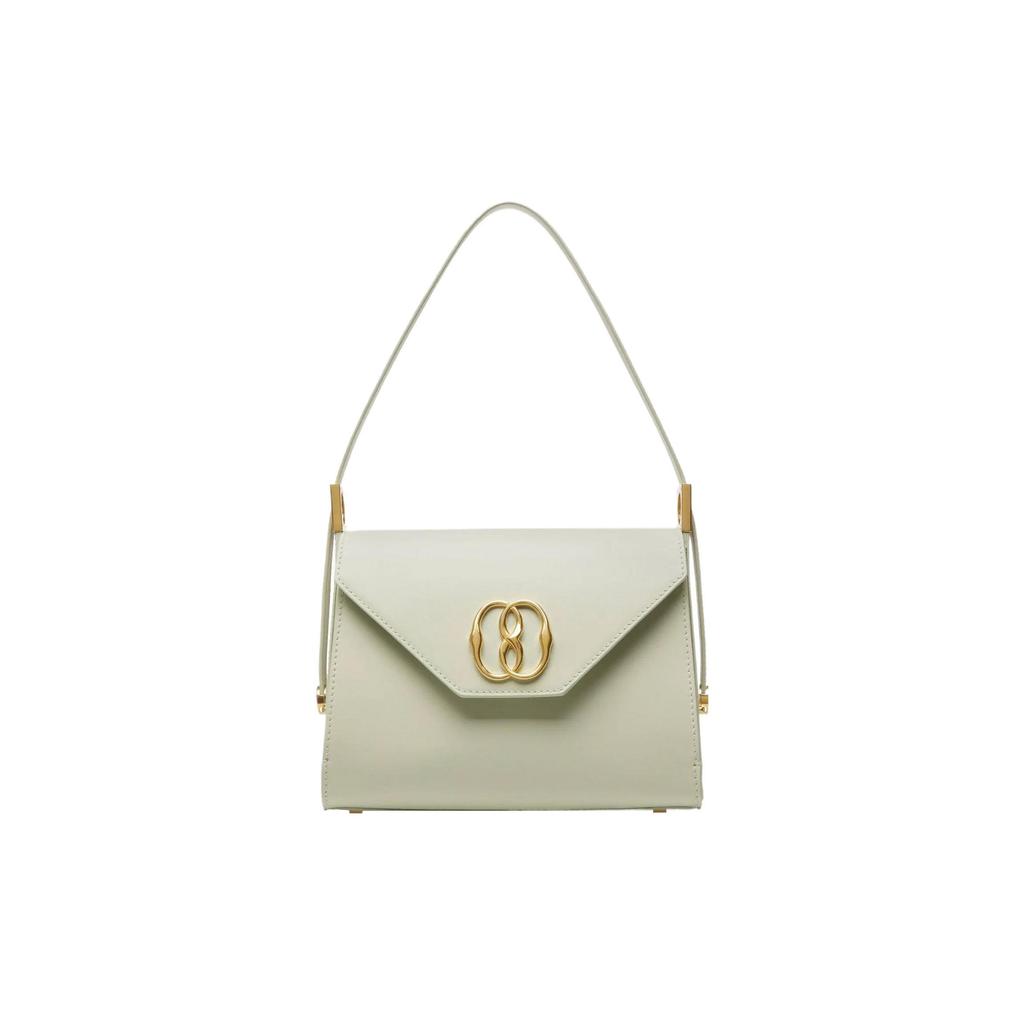 Bally Solid Color Gold Logo Calfskin Tote Shoulder Bag Women bags Green 6304731