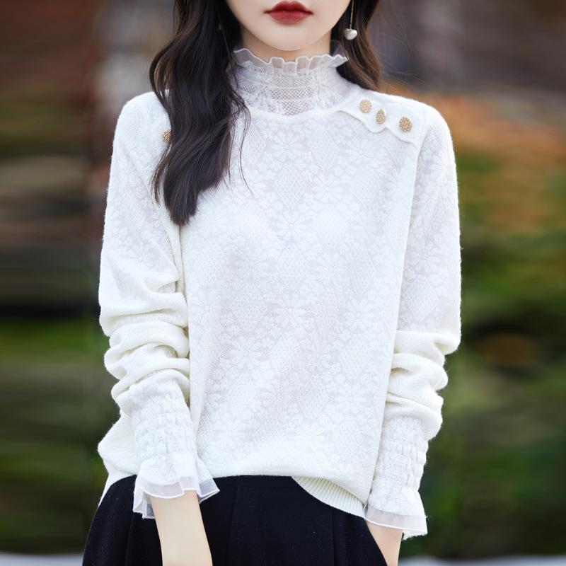 Свободная рубашка со свободным низом, шикарные внутренние топы, кружевные трикотажные плавки с высоким воротом