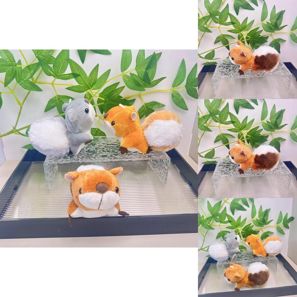 Очаровательный плюшевый брелок-игрушка в виде белки для сумок и аксессуаров серого, желтого и коричневого цветов