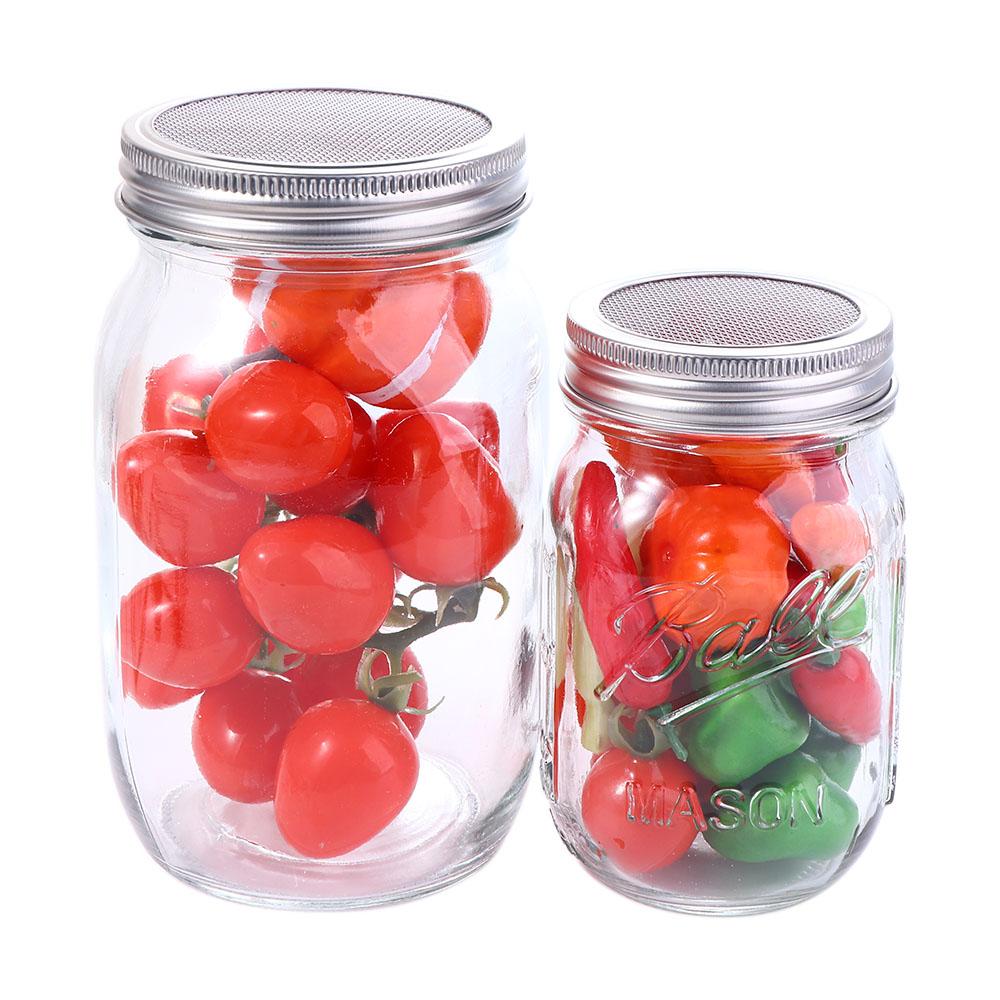 16/32oz with Stand Organic Wide Mouth Sprouting Jar Kit Sprouter Germination Cover Mason Jars
