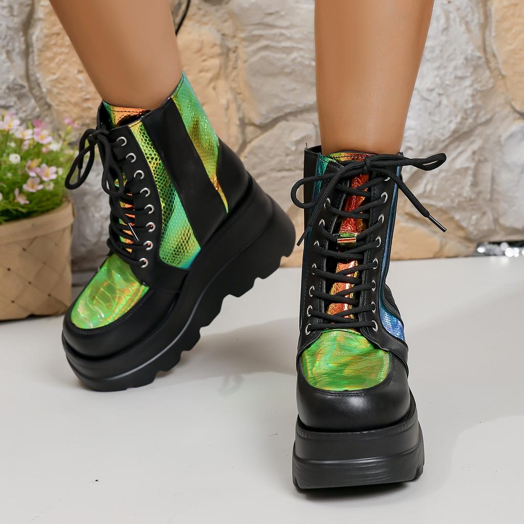 Модные Новые Женские Ботинки на Платформе Уличные Удобные Дизайнерские Ботильоны Модные Ботинки на Молнии Противоскользящая Обувь для Женщин Zapatos De Mujer