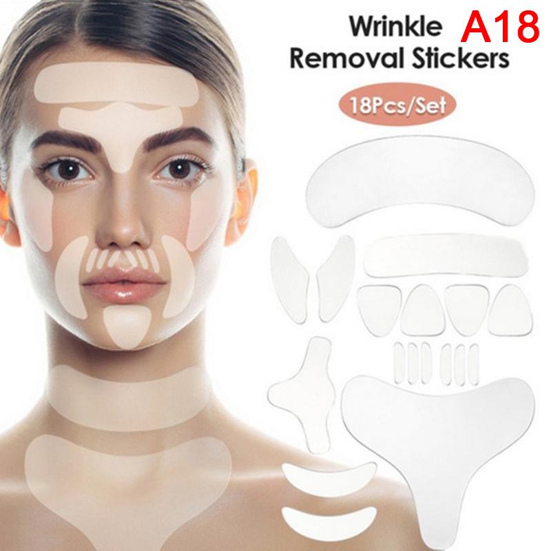 18 шт. силиконовая повязка на лоб для глаз, многоразовая наклейка для удаления морщин