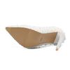 2024 Large 43 Heel Height 11cm Fine Heel Pointed White Wedding Banquet High Heels Lace Pearl Women's Fashion Trendy High Heels