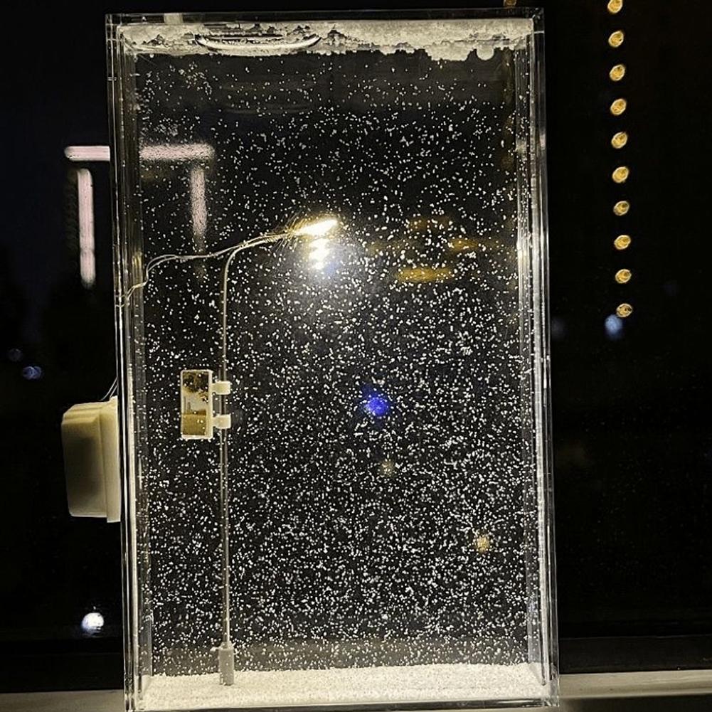 Волшебный снежный пейзаж Ночные огни Маленький уличный светильник ручной работы Настольный рождественский декор L5F3