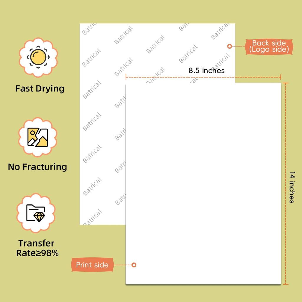 Sublimation Paper 30 Sheets Heat Transfer Paper 8.5x11 inch Compatible with Inkjet Sublimation Printer 125g