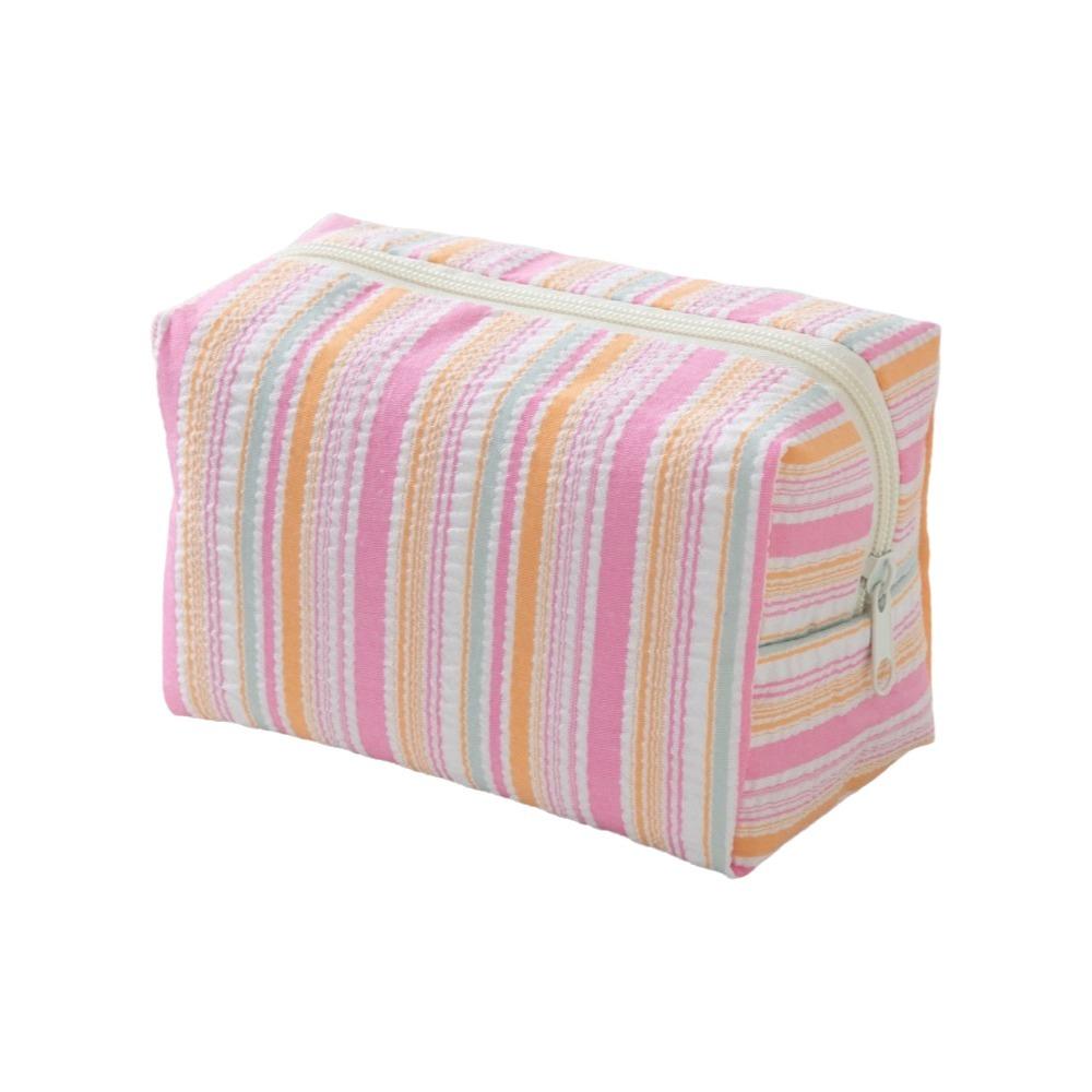 Striped Design Cosmetic Bag Lightweight Travel Skincare Bag Striped Makeup Pouch Girls