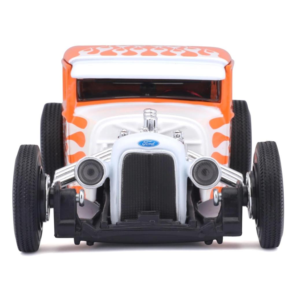 Maisto Масштаб 1/24 Литая Модель 1929 Ford Model A в Белом/Оранжевом, Серия Harley-Davidson Custom, 32175 [Импортный]