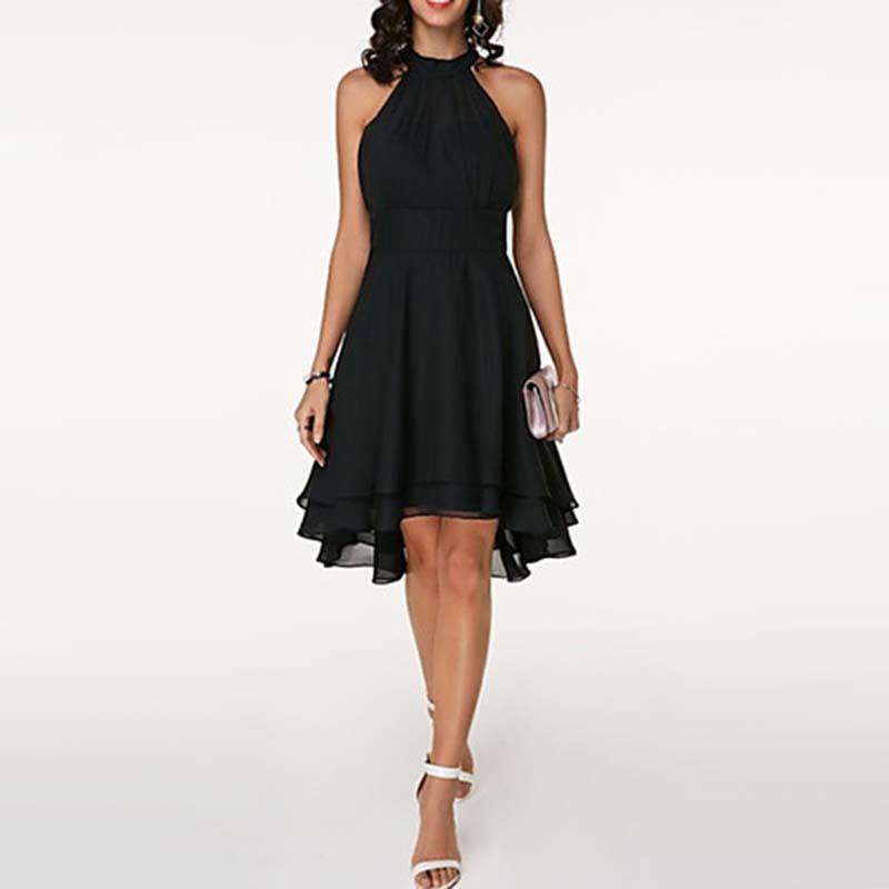 Women Chiffon Wedding Dress Bridesmaid High Low Evening Party Formal Dress