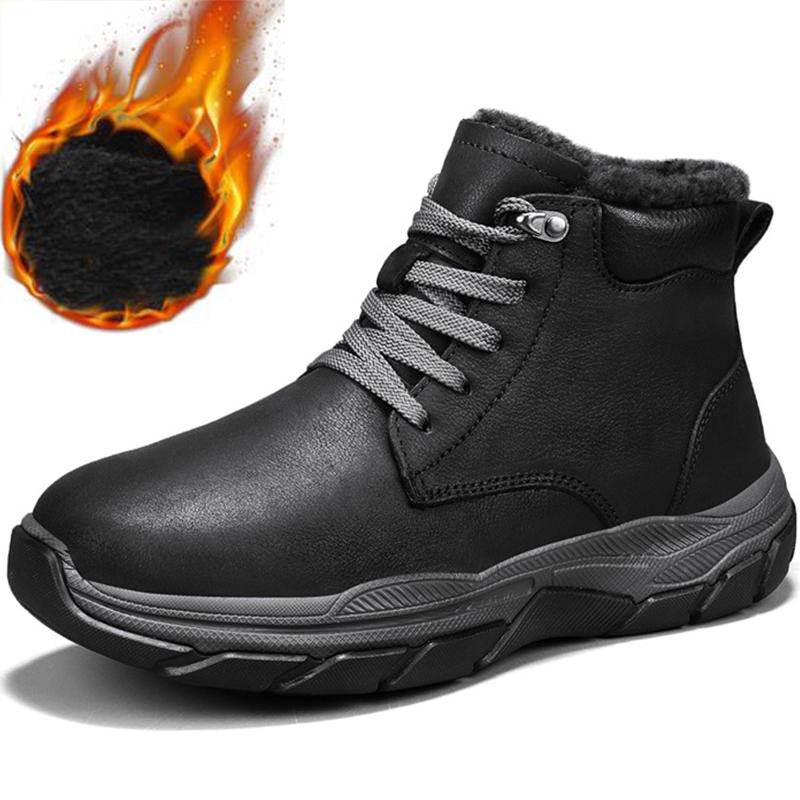 Мужские зимние ботинки, ретро-армейские ботинки, кожаные, противоскользящие, износостойкие, мужские зимние ботинки для активного отдыха