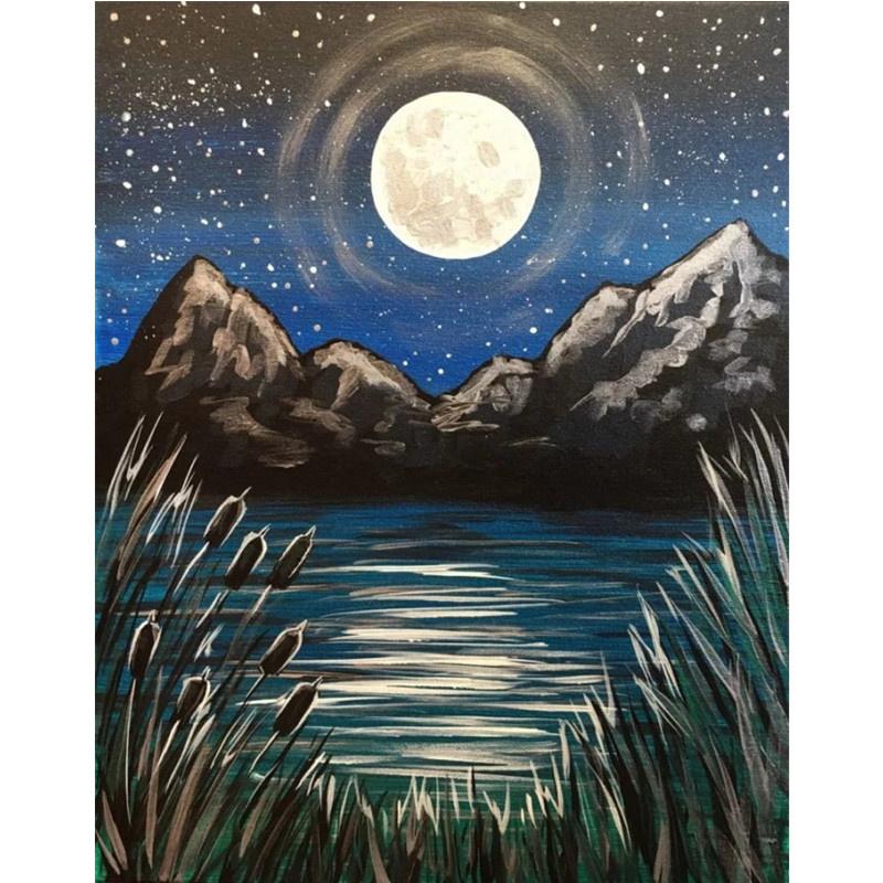5D DIY Алмазная картина мультфильм лунный пейзаж Алмазная вышивка Набор для вышивки крестом Полный горный хрусталь Мозаика Домашний декор