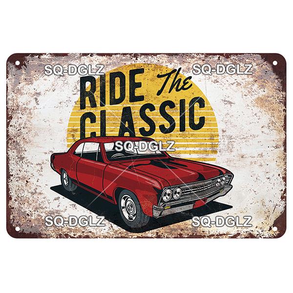 SQ-DGLZ винтажная металлическая вывеска, классические автомобили, жестяная вывеска, тарелка для гаража, магазина, домашний бар, дверь, Настенный декор, наклейка, украшение, табличка, постер