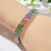 Rectangle Zircon Bracelet Multi-Color Optional Simple Gemstone Jewelry Women'S Gift