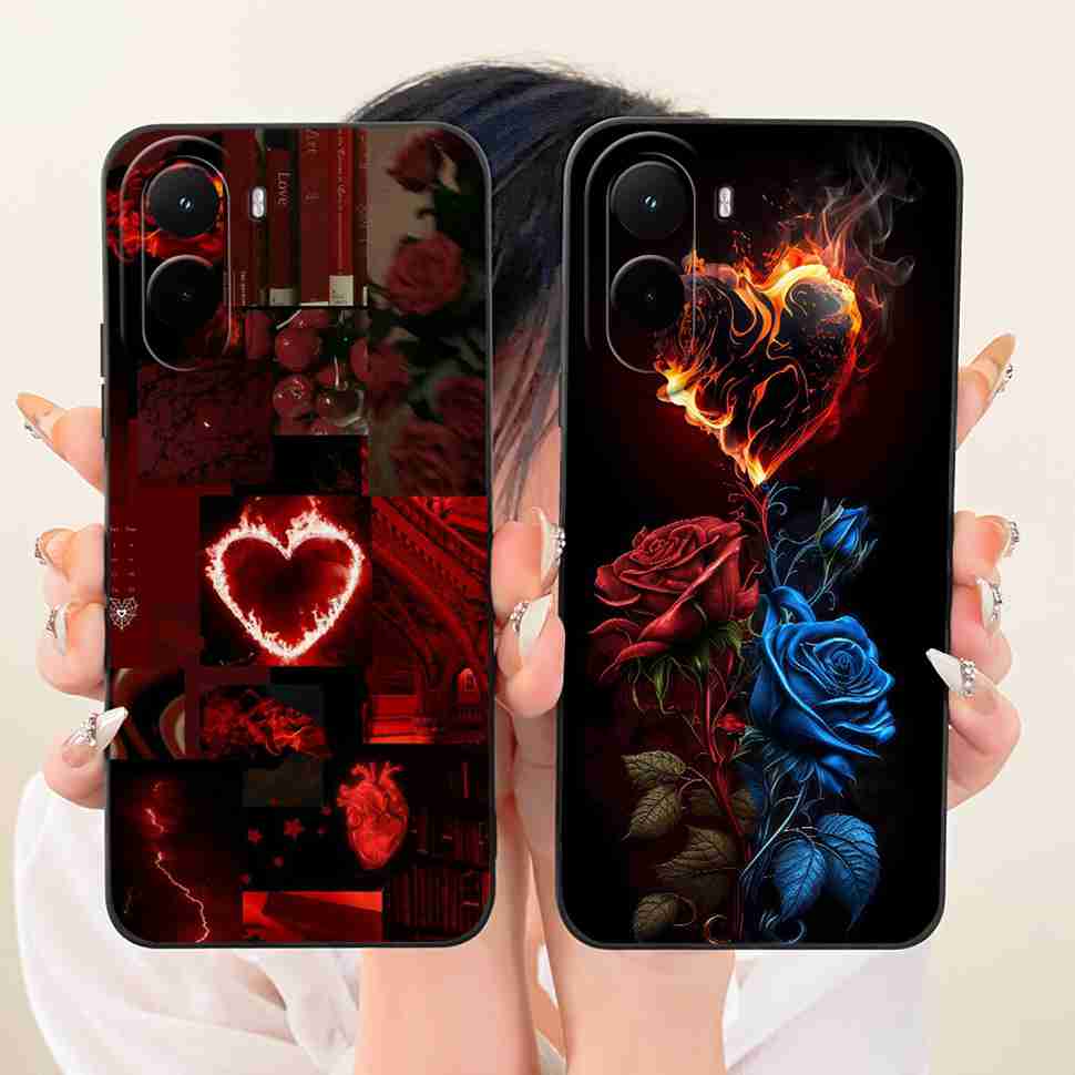 Silicone Case For Xiaomi Poco M7 4G Case Cute Cat Flowers Soft Slim Phone Cases For Xiaomi Poco M7 PocoM7 4G Cover Bumper