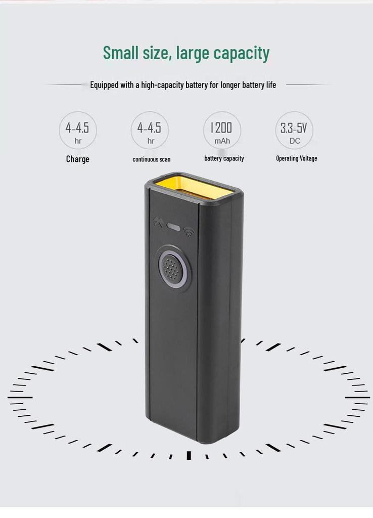 Высокоскоростной портативный беспроводной 1D/2D сканер с Bluetooth и подключением 2,4G