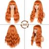 MERISIHAIR Оранжевый парик с челкой Cospaly, длинный волнистый парик для женщин, синтетические парики, термостойкие, 24 дюйма