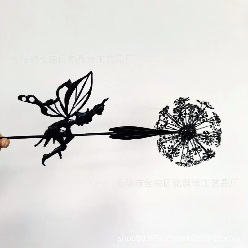 Садовые декоративные феи и одуванчики танцуют вместе Металлический садовый двор Художественный декор Садовый ландшафт Скульптура Украшения с изображением пикси