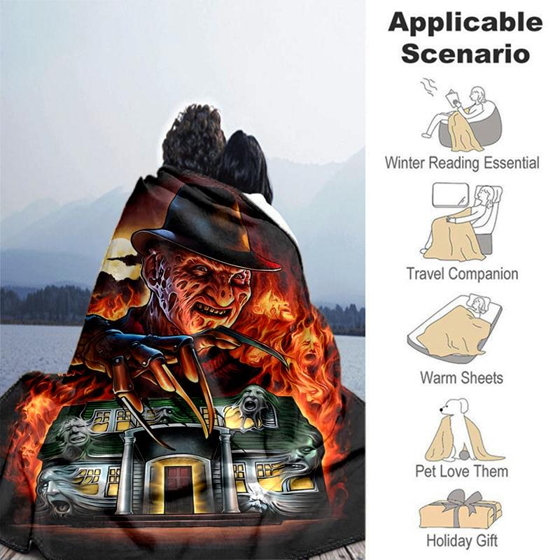 Freddy Krueger Horror Movie Poster T-ShirtPrint Blanket, Soft Blanket For Sofa Office Bed And Travelling Daughter Birthday Gift esj310