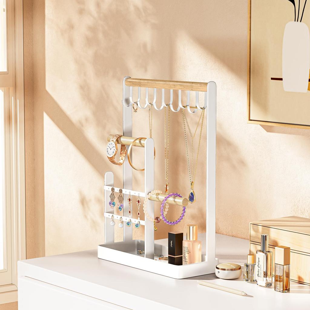 ProCase Accessory Jewelry Earring Necklace Display White Stand, Stand, Hook, Holder, Storage, Storage, Rings, Necklaces, Earrings,